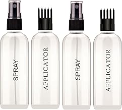 Indiana Hair Root Transparent Applicator Bottle with Comb and Transparent Mist Spray for Applying Hair Oil, Perfect For Rosemary, Perfume, Rosewater, Travel Friendly (4 pcs) 100Ml each