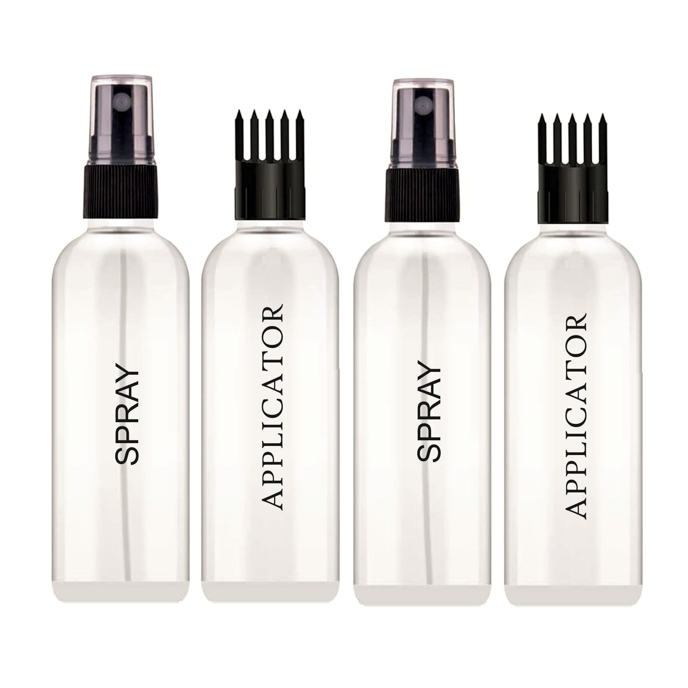 Indiana Hair Root Transparent Applicator Bottle with Comb and Transparent Mist Spray for Applying Hair Oil, Perfect For Rosemary, Perfume, Rosewater, Travel Friendly (4 pcs) 100Ml each-image-24