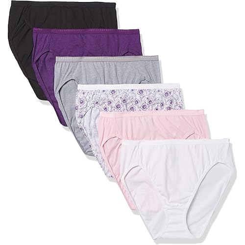 Hanes Ultimate Women's High-Waisted Panties, Moisture-Wicking Cotton Briefs, High-Rise Underwear, 6-Pack (Colors May Vary)