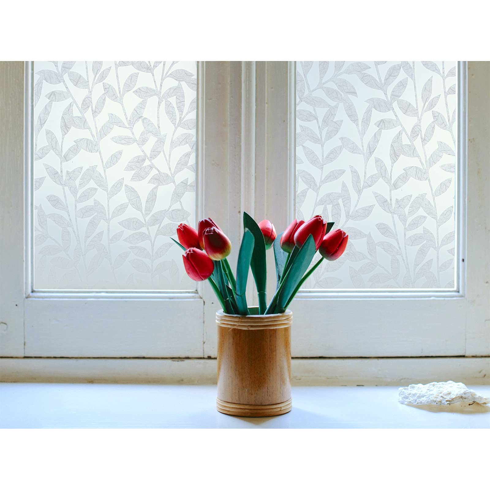 DecoMeister Pellicola Statica per Finestre 45x150 cm - Pellicola per Vetri Decorativa in PVC Perdita di Luce e Senza Colla - Facile da Applicare per Finestra e Cabina Doccia - Fogli Bianchi