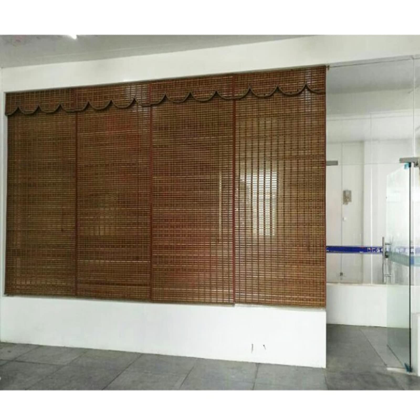 Stores en Bambou,Store à Rouleau en Bambou Naturel,Store Enrouleur Exterieur,70% Panne D'électricité,Rétro/Respirant/écologique/Naturel,pour Fenêtres,Jardins,W85xH220cm/W34xH87in