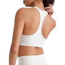 G4Free BareFeel Non Padded Racerback Sports Bra for Women Double Lined - Scoop Neck Tank Tops Casual Yoga Light Workout