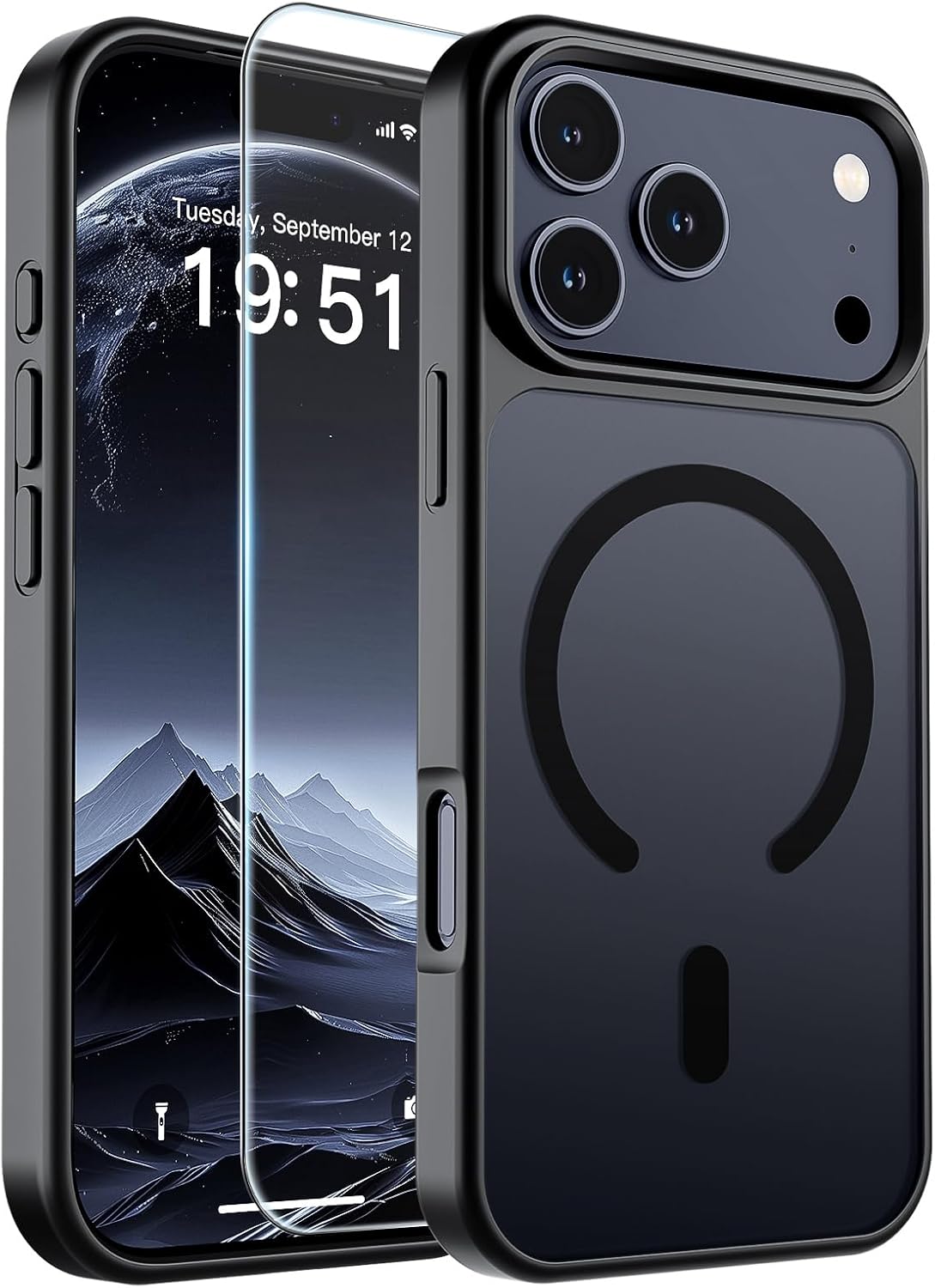 SUPFINE Magnetic for iPhone 17 Pro Max Case (Compatible with MagSafe)(Military Grade Drop Protection) Translucent Matte Shock