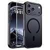 SUPFINE Magnetic for iPhone 17 Pro Max Case Black | With Screen Protector, Translucent Matte, Compatible with MagSafe, Military Grade Drop Proof, Rugged Shockproof Protective