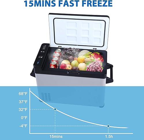Miniatura 5 de Refrigerador de coche de 52 cuartos de galón 12V24V DC refrigerador portátil congelador refrigerador eléctrico -7.6 - 68 para RV, viajes, barco, uso