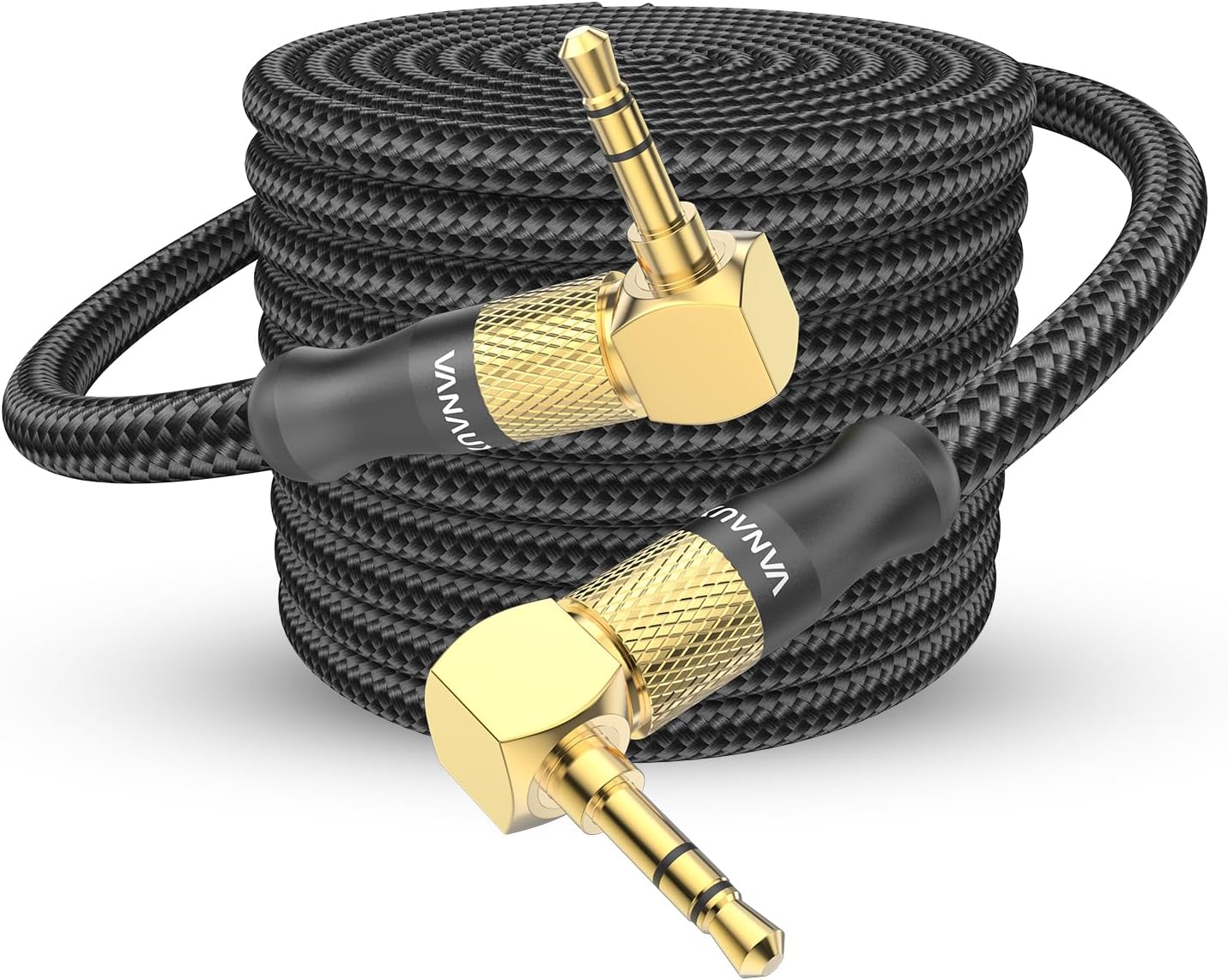 90 Degree Right Angle Aux Cable Male to Male 3.5mm Audio Cable Stereo Aux Cord Compatible with Laptop, Smartphone, Music Player,Tablets,Speakers (16.5feet/5m)