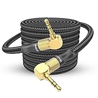 Vista 8 de VANAUX Cable auxiliar de ángulo recto de 90 grados macho a macho de 0.138 in, cable auxiliar estéreo compatible con laptop, teléfono inteligente