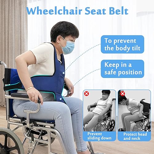 Miniatura 2 de AOSSA Cinturón de seguridad para silla de ruedas para ancianos, arnés de maletero para adultos y niños, restricciones médicas para personas mayores,
