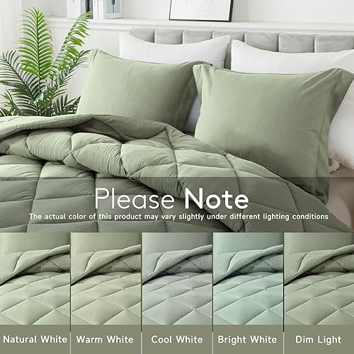 Miniatura 5 de Juego de edredón de tamaño individual con 1 funda de almohada, edredón de cama alternativo al plumón para todas las estaciones, ligero, lavable a