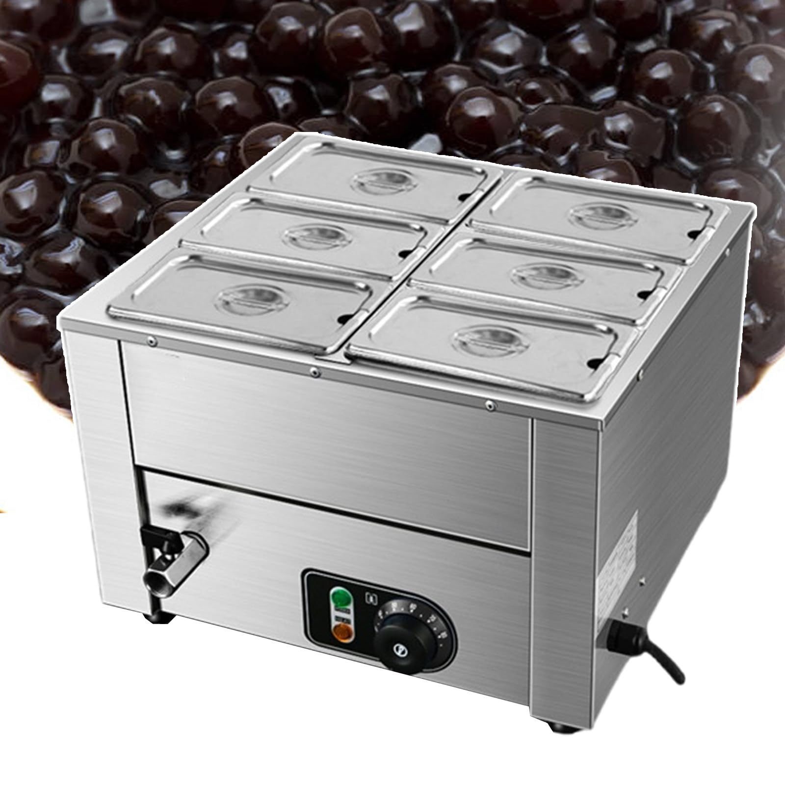 AYCDL Commercial Chocolate Tempering Machine, 18L Large Capacity Buffet Server with Stainless Steel Lids for Easy Serving,for Large Gatherings,3lids,6lids,6lids