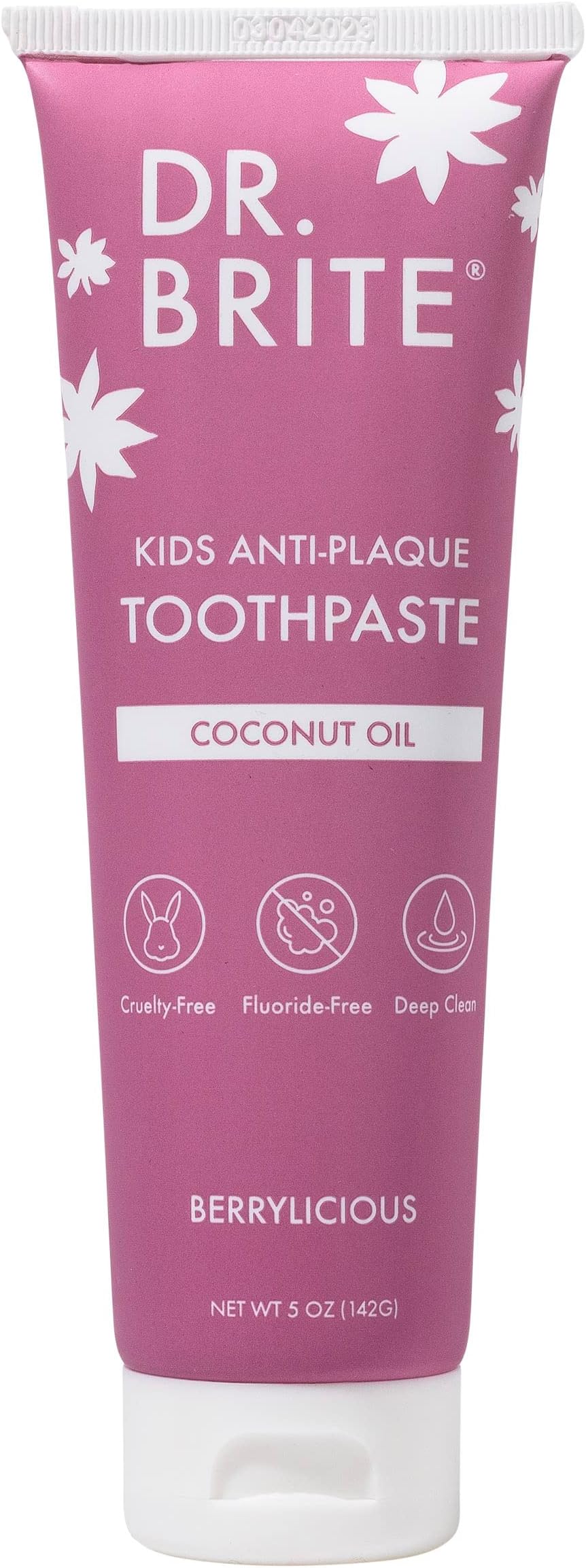 Dr. Brite Natural Kids Antiplaque Toothpaste, Fluoride Free Sulfate Free Doctor Formulated Plant-Based Ingredients - Berry, 5 oz Pack of 1