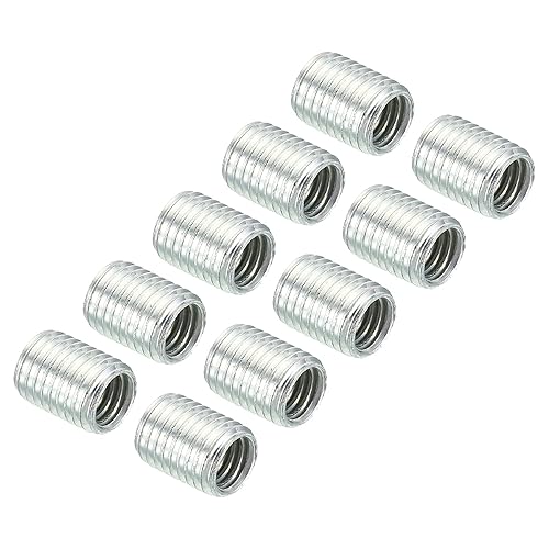 PATIKIL Adaptadores de rosca M8x1mm a M6x1mm Manguito Reductor Tuerca Reductora, Paquete de 10 Tuerca de conversión de tornillo de 0.394 in