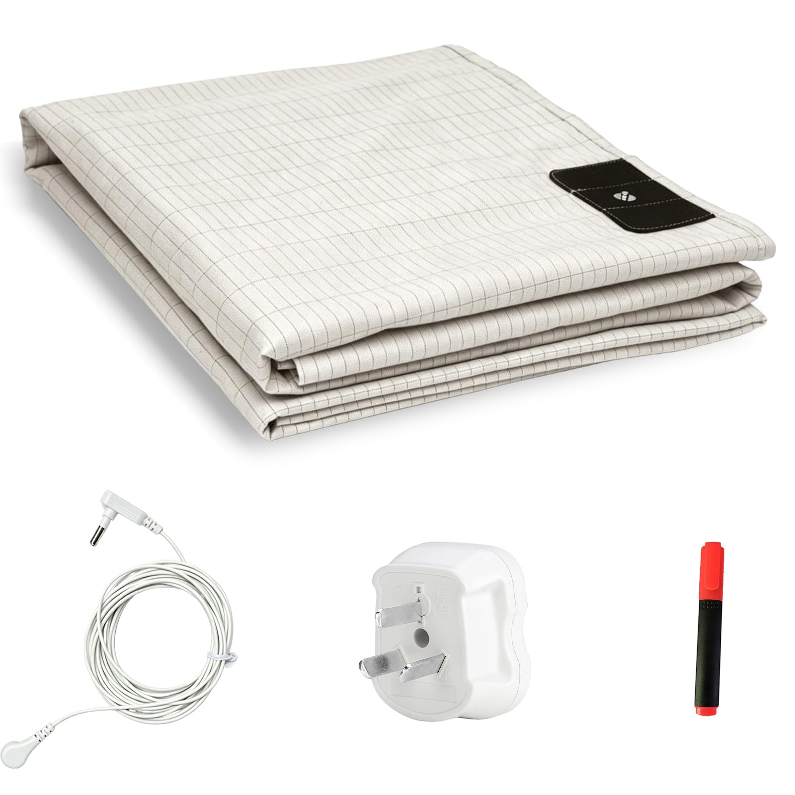 99x203cm Grounding Bed Sheet Mat Earthing UK with Voltage Tester Pen