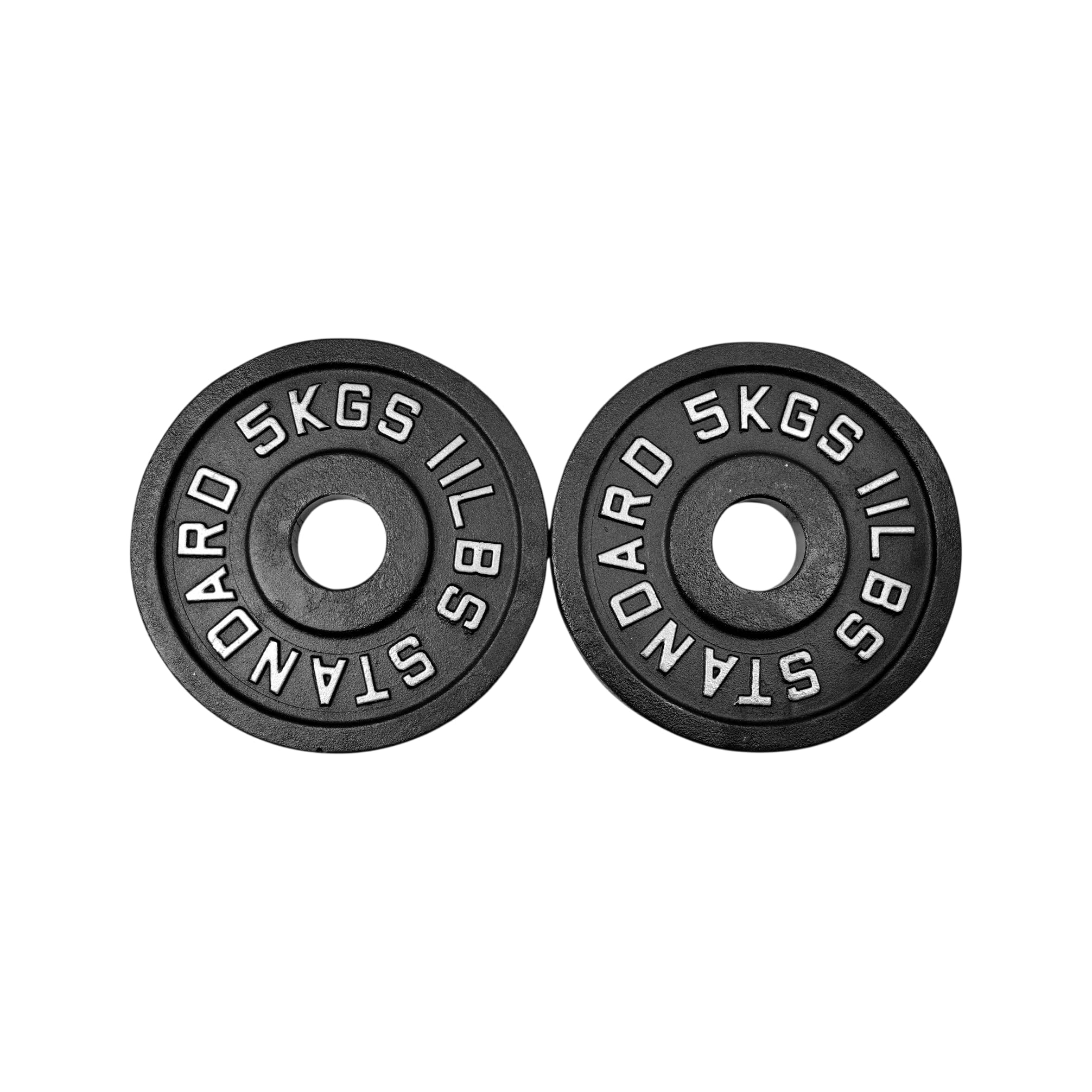 FITTTECH Standard Olympic Weight Plates, with Handles & 51MM Diameter, Cast Iron Coated Professional Weight Plate Pair for Dumbbells & Exercise, Spare Gym Weight Plates for Strength Training, Dumbbell Plates.(5KG SET OF 2) (5KG SET OF 2)