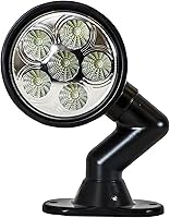 Vista 2 de Buyers Products 1492126 - Luz de trabajo LED de punto articulada de 5 pulgadas de ancho, 6 LED, 1,350 lúmenes, luz de inundación de montaje