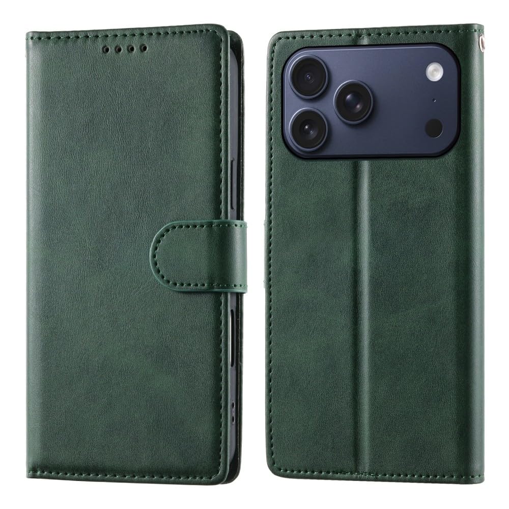 Generic Compatible avec iPhone 6/7/8/SE2/SE3 (couleur : vert foncé) Étui portefeuille en cuir uni de qualité supérieure à rabat magnétique