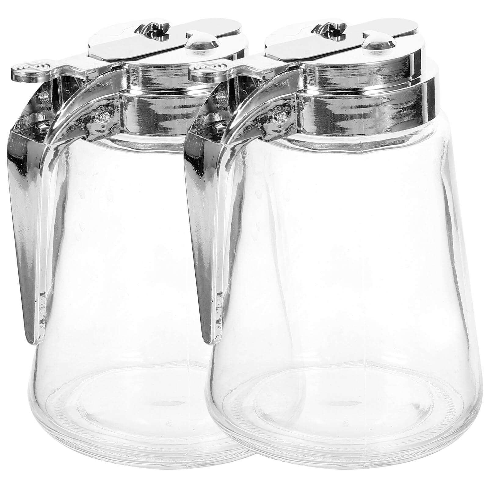 Alipis 2piezas Botella de Aceite de Vidrio Dispensador Antigoteo para Miel Leche Condimentos Uso Cafetería o Cocina