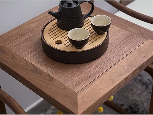 Miniatura 5 de ARZARF Mesa auxiliar cuadrada para decoración del hogar mesa de esquina de madera sala de estar sofá de doble capa pequeña mesa de centro para