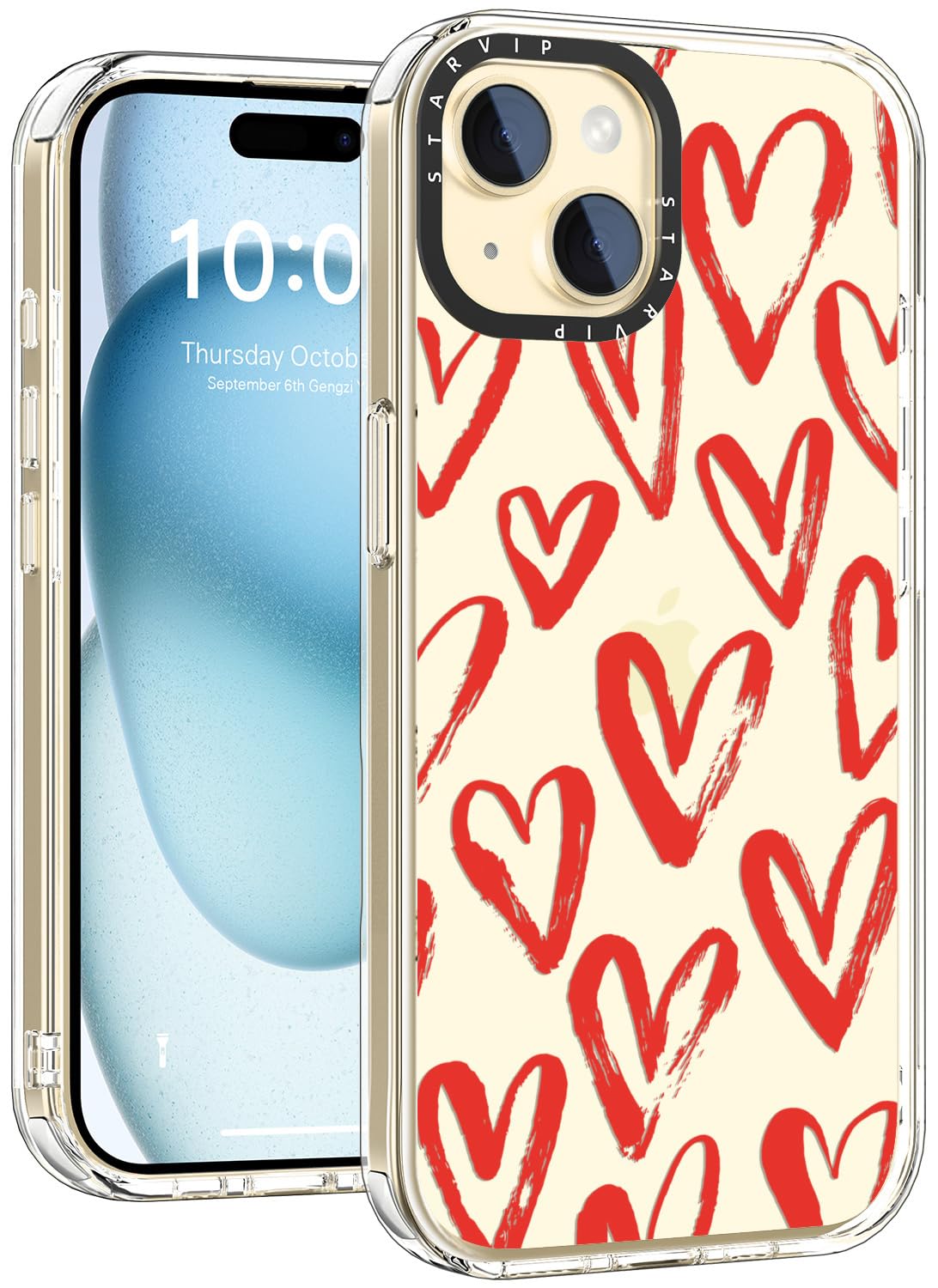 STARVIP Wildflower Phone Case for iPhone 15 Cute Trendy Aesthetic Floral Design for Women & Girls - Military-Grade Drop Protection - Clear Hard Shell