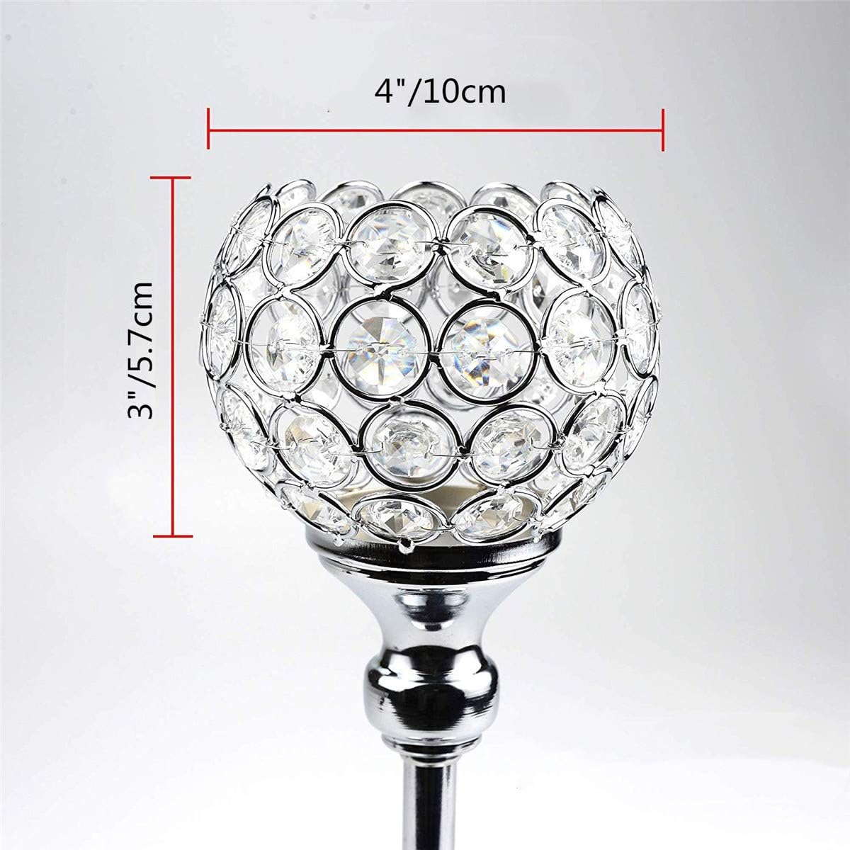 2Pcs Tall Crystal Candle Holders Chamberstick for Anniversary Celebration Mother's Day Table Centerpieces