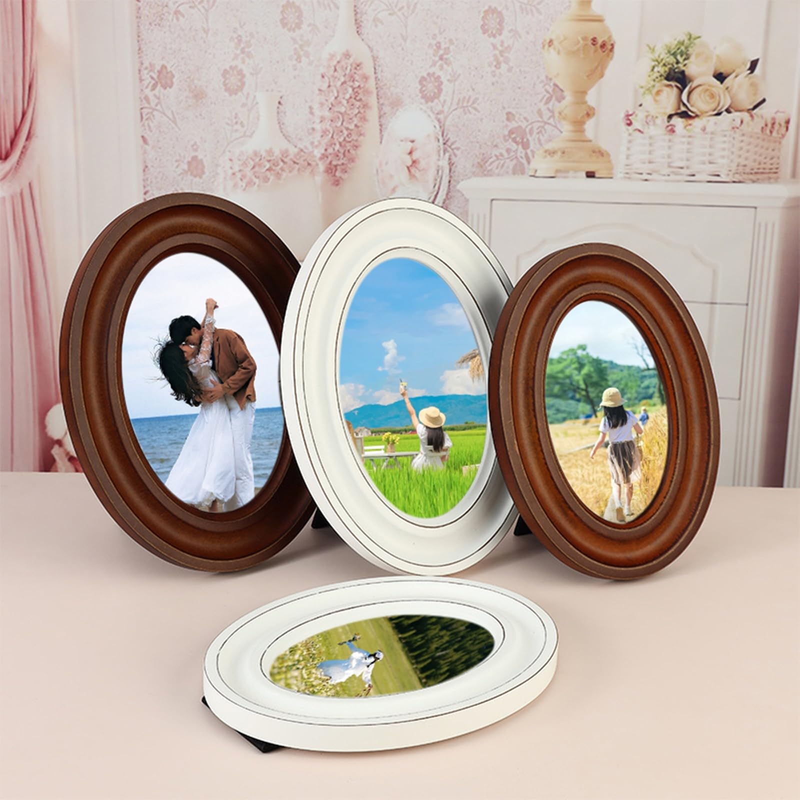 Amazon.com - Oval Solid Wood Picture Frame 5x7, Elegant Wall Mount