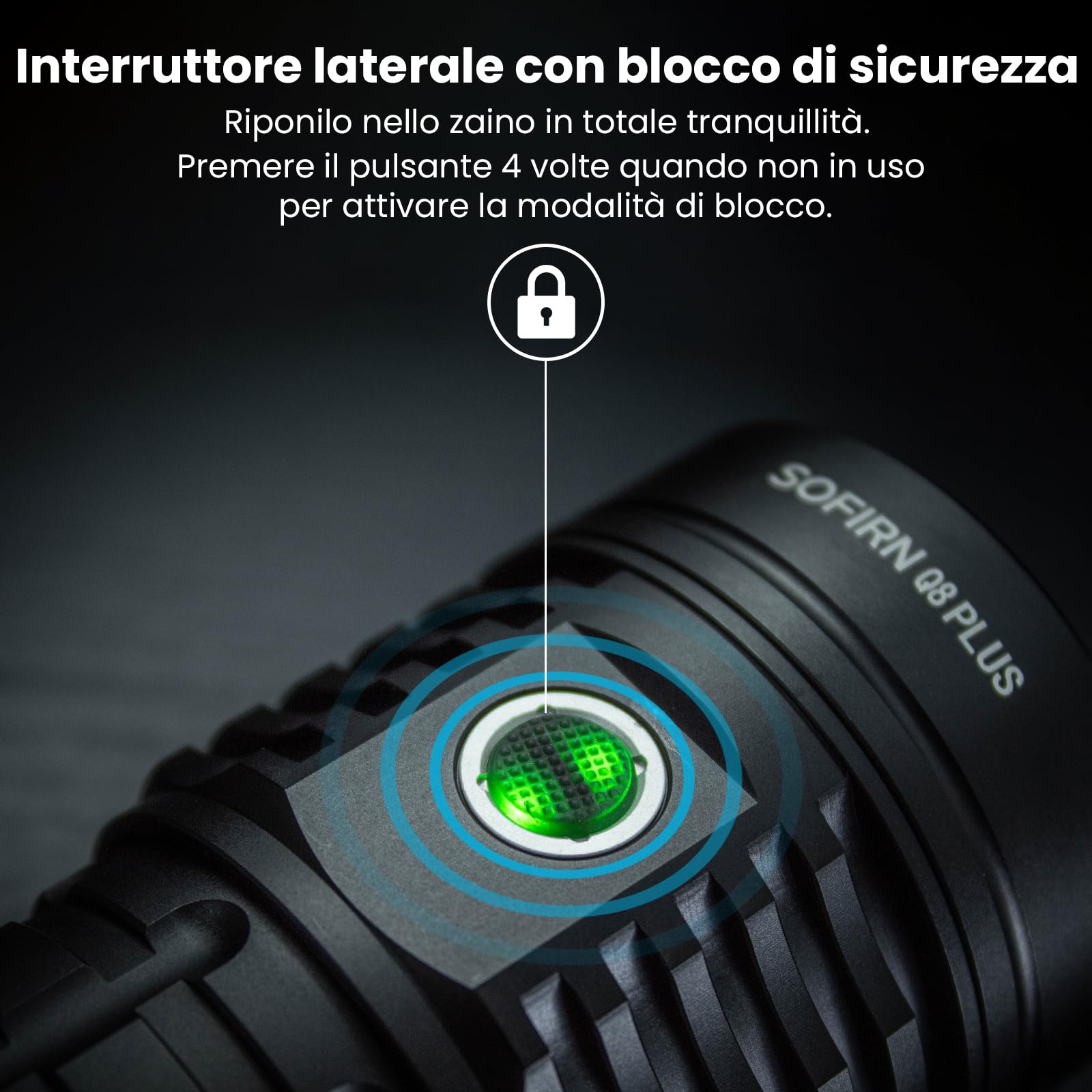 Sofirn Q8 Plus, torcia a LED, super luminosa, 16000 lumen, potente torcia ricaricabili, torcia USB C, 6 LED estremamente luminosi per campeggio, escursionismo