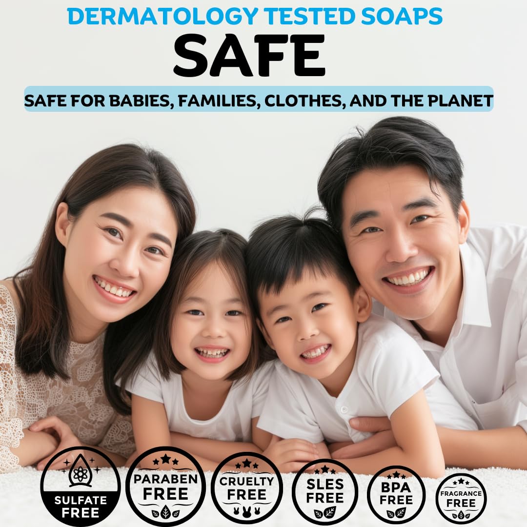 Savon à lessive hypoallergénique avec thé vert pour peaux sensibles - 3 pièces