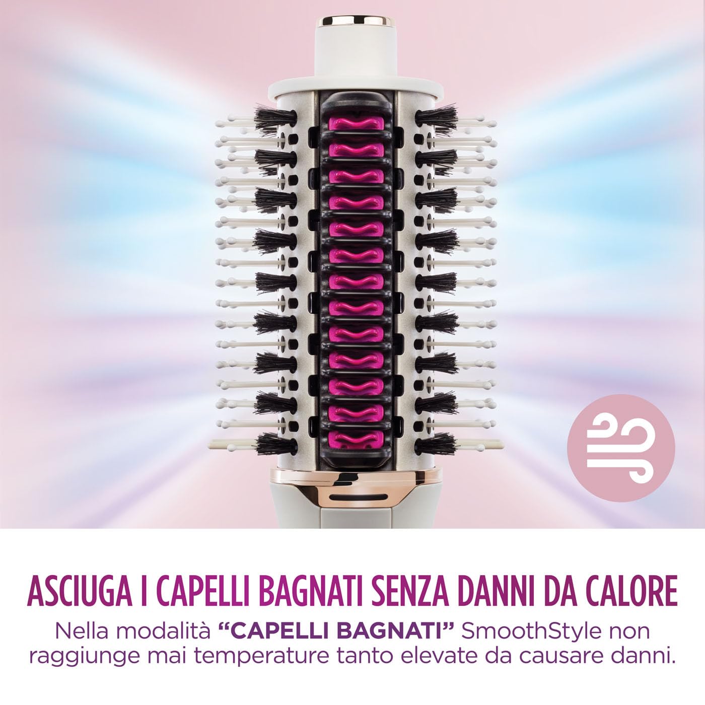 Shark SmoothStyle, Spazzola e pettine riscaldati, modalità wet & dry, spazzola ad aria calda 3 temperature, per tutti i tipi di capelli, seta HT202EU