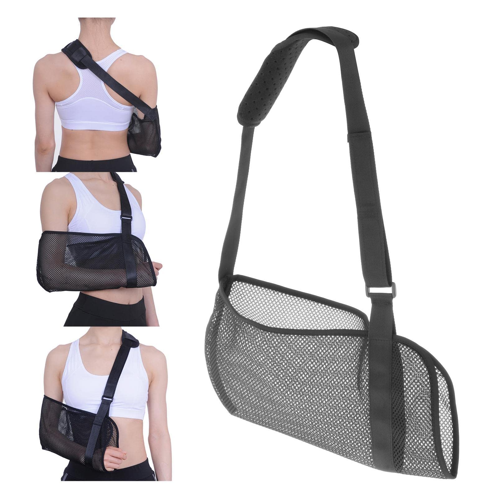 Eslinga de malla para el hombro, ajustable, ligera, cómoda, para el hombro, para inmovilizar el brazo, transpirable, estabilizador del hombro derecho izquierdo, soporte para brazo lesionado,