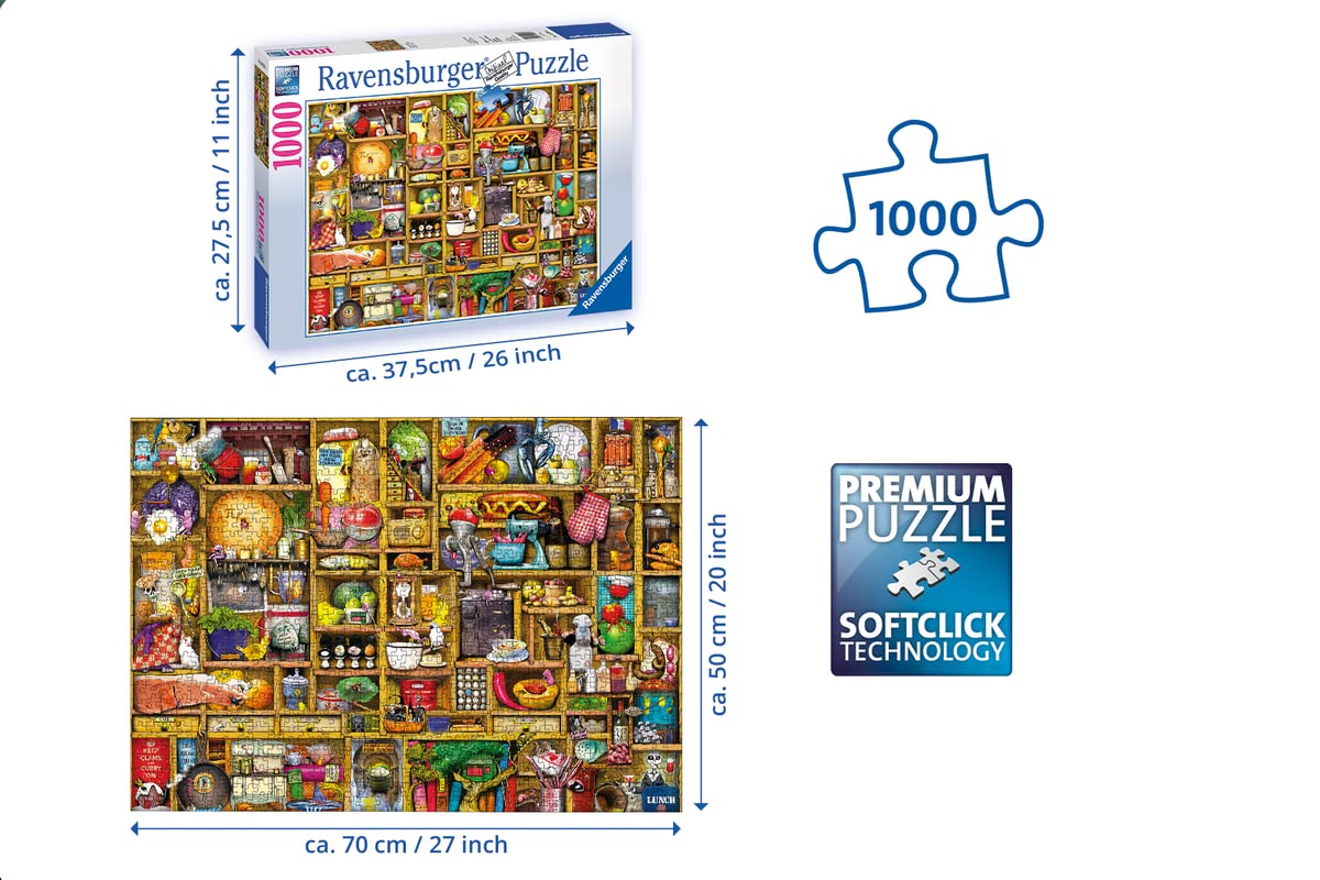 Ravensburger Puzzle De 1000 Piezas - Aparador | 70x50 Cm Con Softclick | Acabado Antirreflectante Y Material Reciclado | Pasatiempos