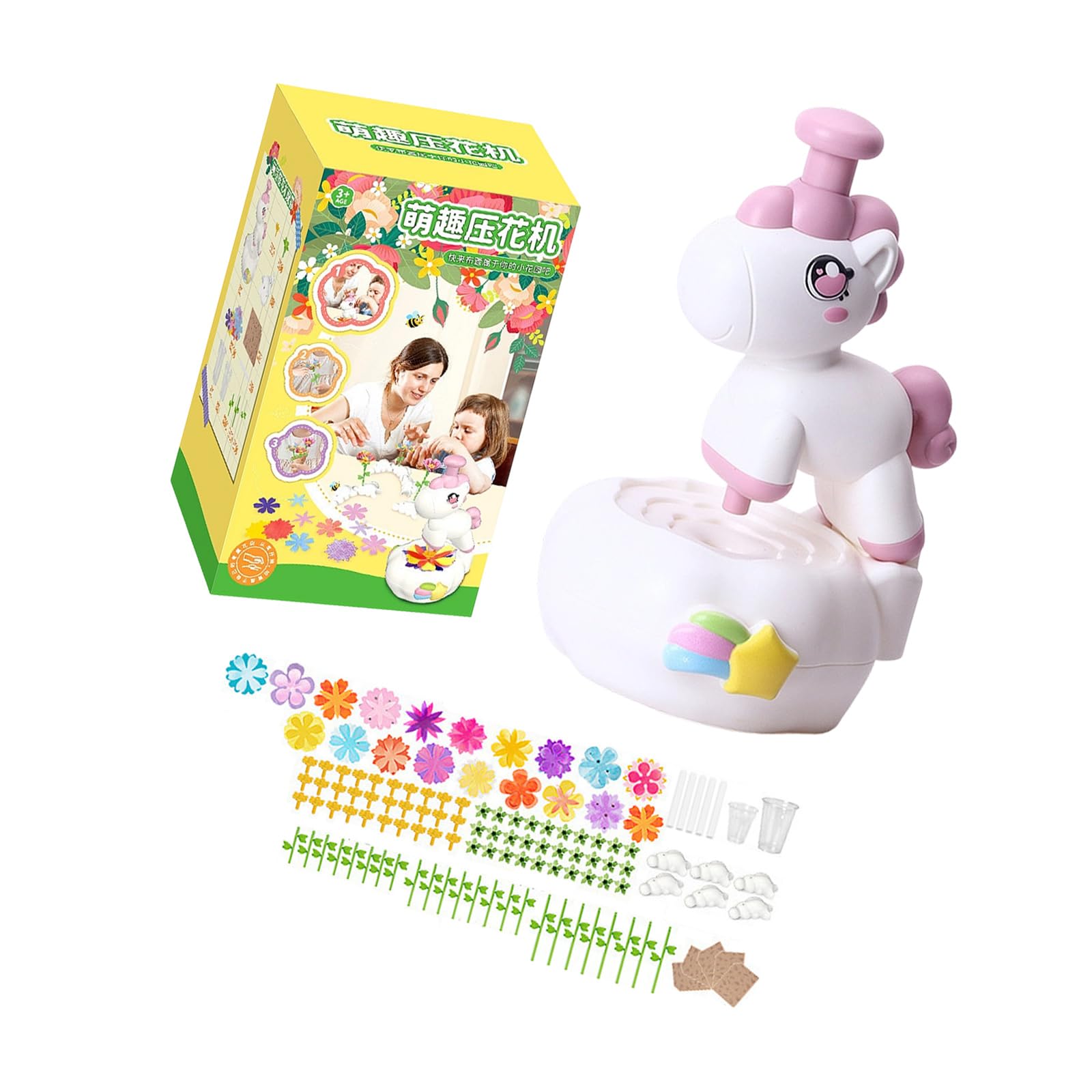 Wiffe Kreative handgefertigte Blumenpress Sets, Blumenmacher Maschinenspielzeug mit Zubehör für, Partys, Versammlungen, Bastelaktivitäten, Bastelpress Set