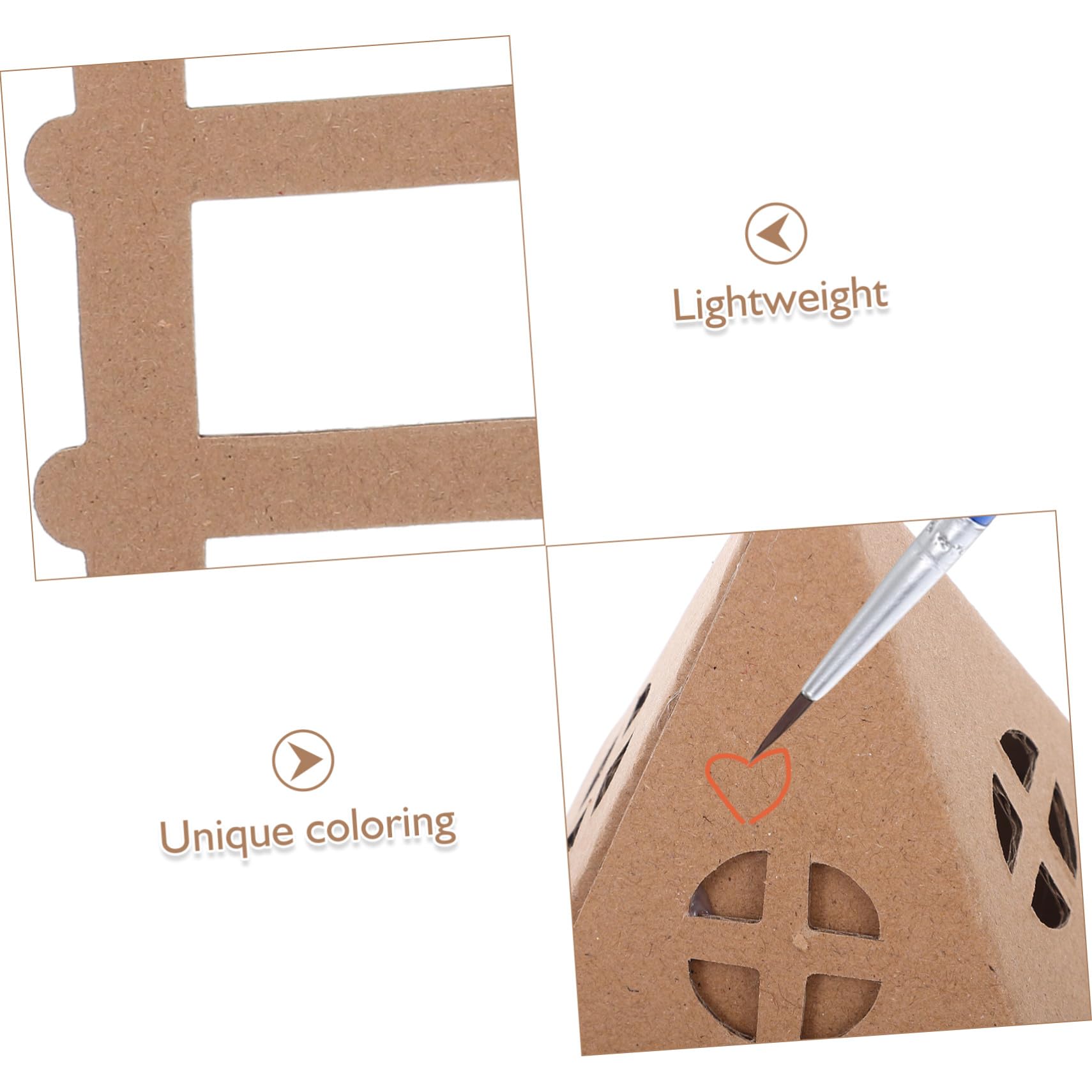 Lurrose Case di Cartone Miniatura per Kit DIY Casa da Colorare Modellino Cartonato per Scuola Asilo e Attività Creative Casa Piccola Portatile e Resistente