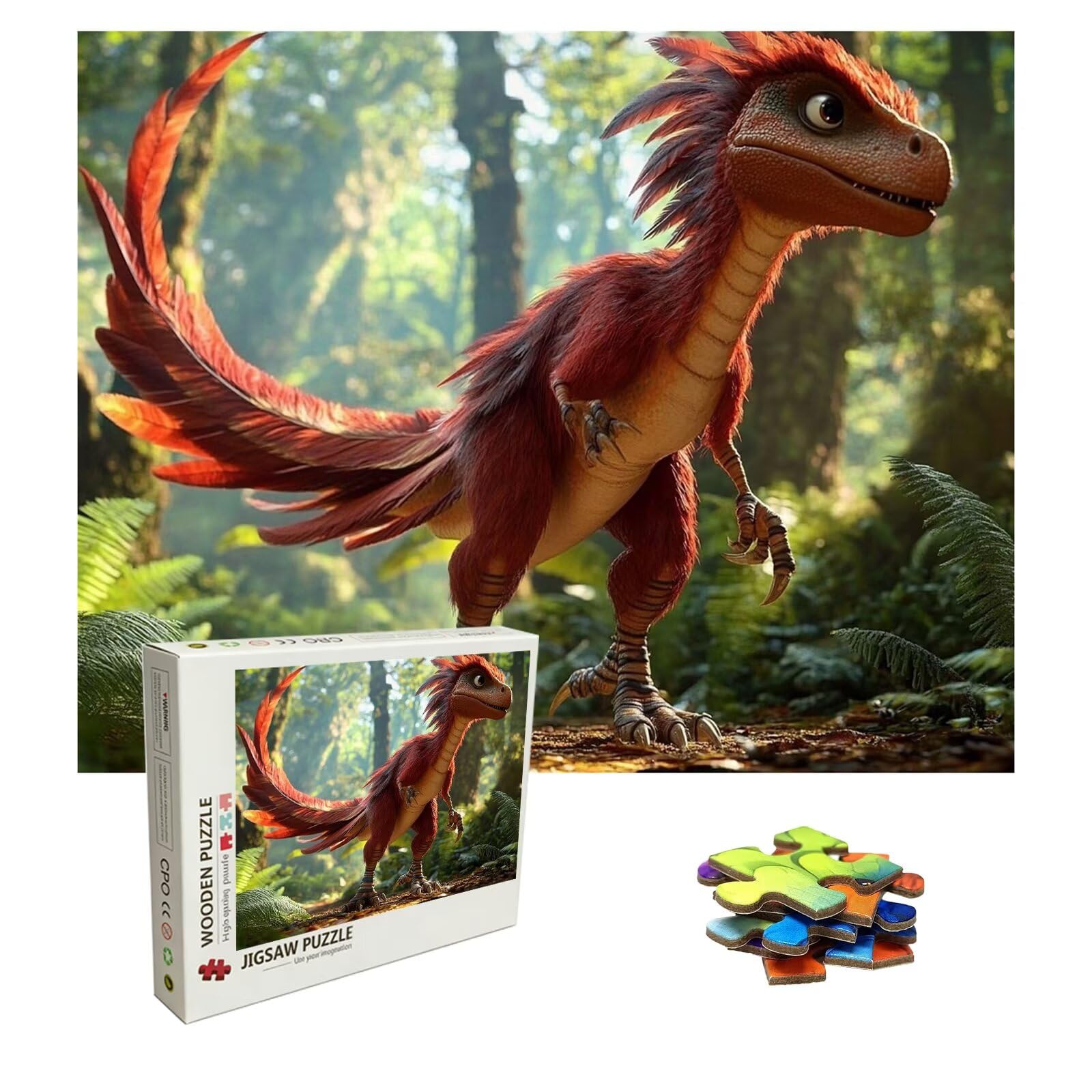 Puzzle leśne, 5000 elementów, trudne puzzle, drewniane puzzle dla całej rodziny, zestaw "zrób to sam", dla dorosłych, nadają się jako dekoracja ścienna i prezenty dla kobiet, temat: dinozaury 8p-726
