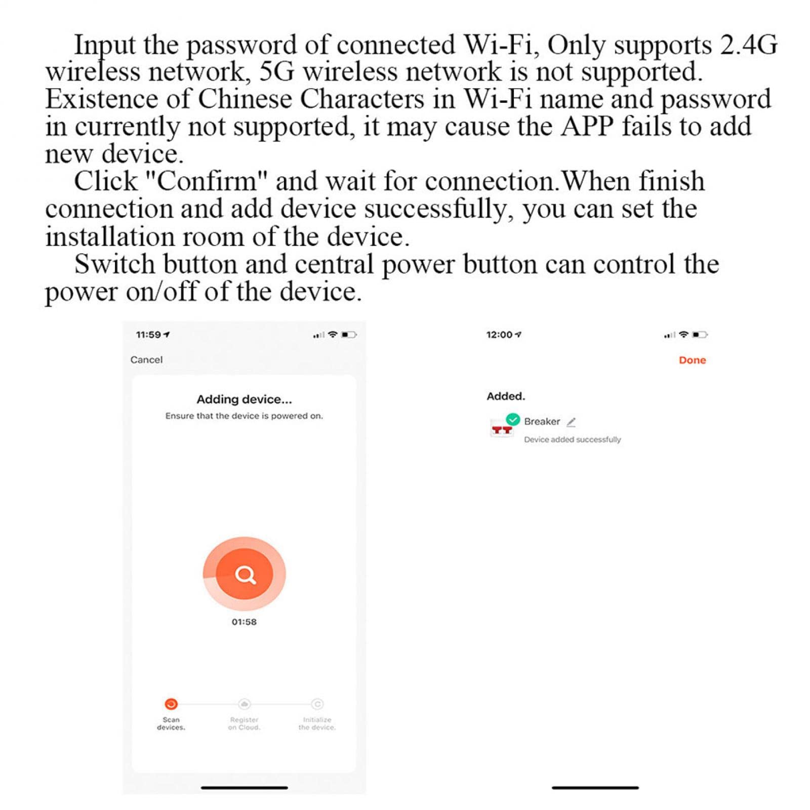 RANRAO Interruttore Automatico 2P 63A WiFi su Guida DIN 35 mm Smart Switch Controllo remoto Tramite App Tuya/Smart Life