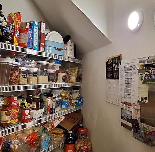 Miniatura 3 de Luz con sensor de movimiento para interiores, paquete de 2, 6.3 pulgadas, 6000 K, luz blanca diurna, funciona con pilas, fácil instalación para