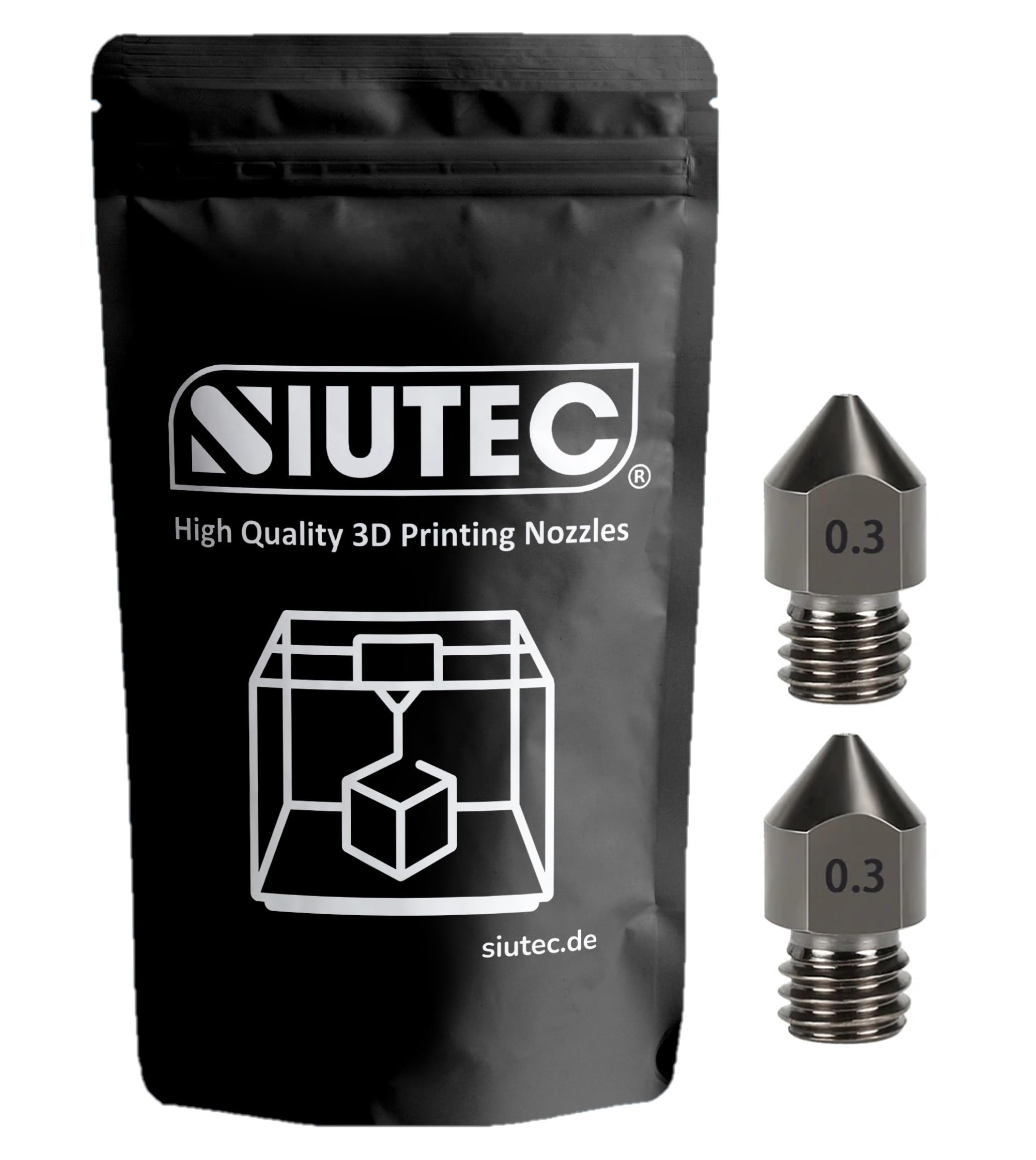 MK8 Premium Nozzle/Nozzle, 0.3 mm, Hardened Steel/Hardened Steel, Pack of 2