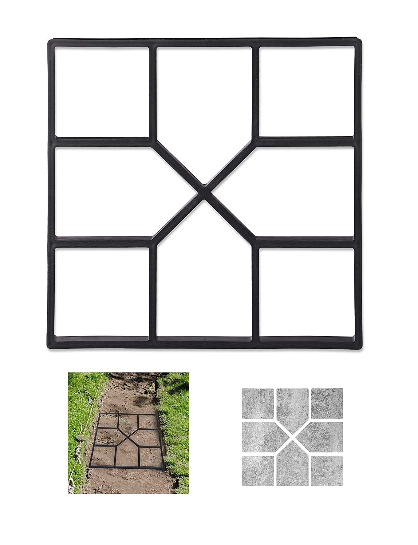 GOTOTOP Betonform für Gartengestaltung, Gießform für Treppen, und Bodenbeläge, Garten Pflasterform für Rasen