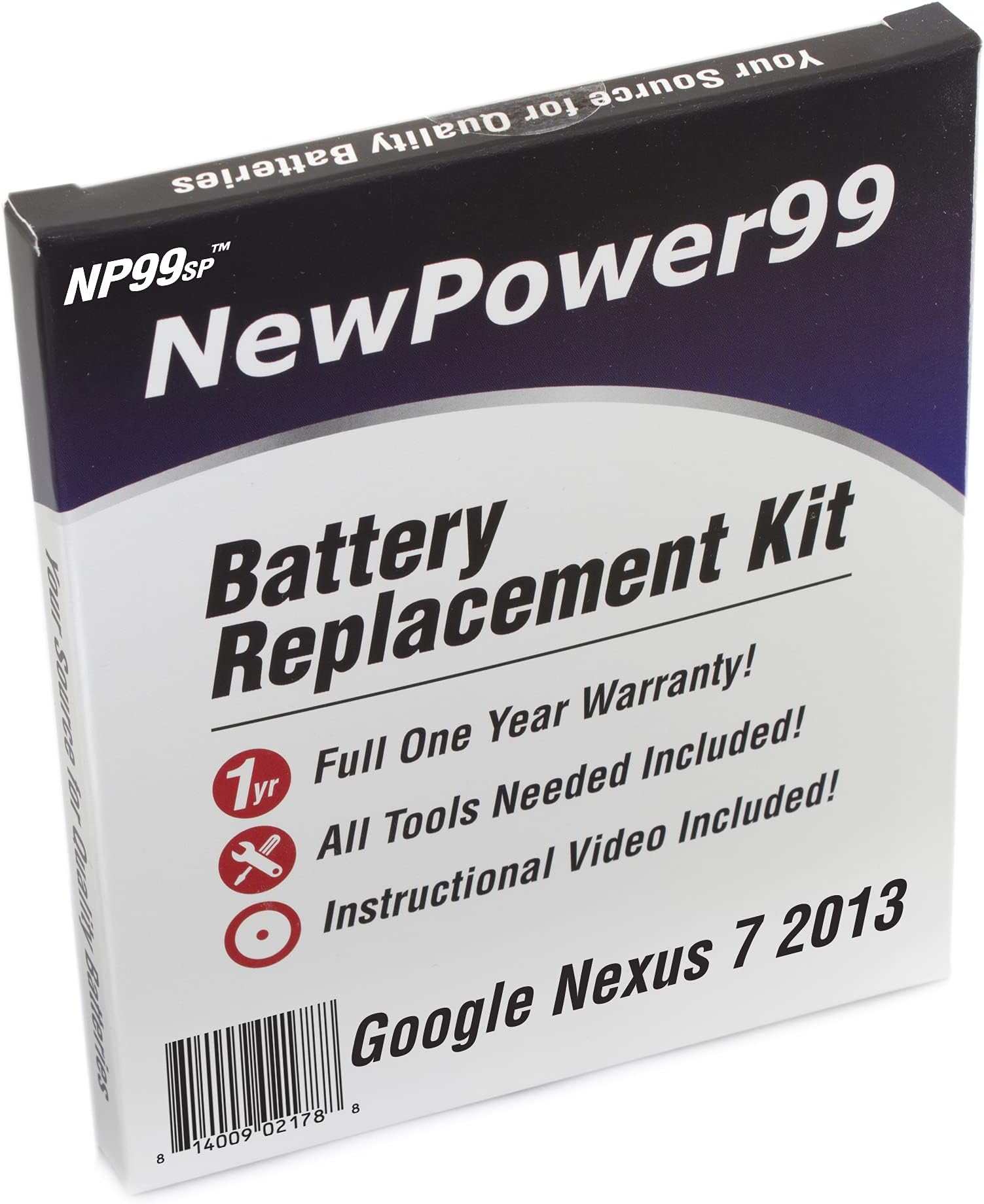NP99sp NewPower99 Battery Replacement Kit for Google Nexus 7 2013 with Tools, Video Instructions, Long Life Battery