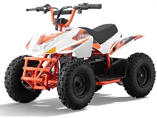 Electric 4 Wheeler, Off-Road Electric Quad for Kids Ride On Vehicle, Hover Hearts, 500W 36V 10-15MPH Adjust Speed Electric ATV for Kids, Suit for Ages 6+ (Orange)