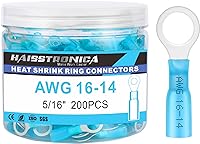 Vista 11 de haisstronica - 150 conectores de anillo termorretráctil de 3/8 pulgadas, conectores de alambre de grado marino azul AWG 16-14, conectores de anillo