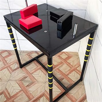 Standard Arm Wrestling Table, Arm Wrestling Table with Detachable Wrist Force for Use in Home Gym,Black