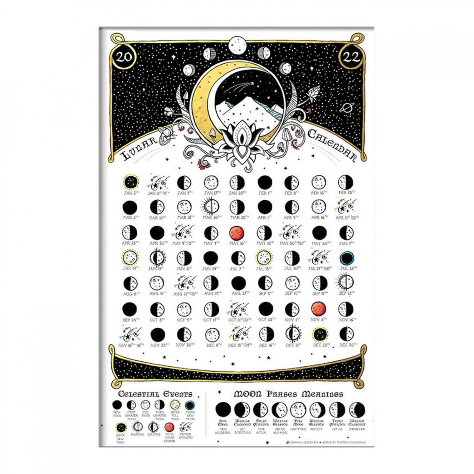 Buy 2022 Moon Phases Calendar Lunar Calendar Moon Phases Space Wall buy-2022-moon-phases-calendar-lunar-calendar-moon-phases-space-wall