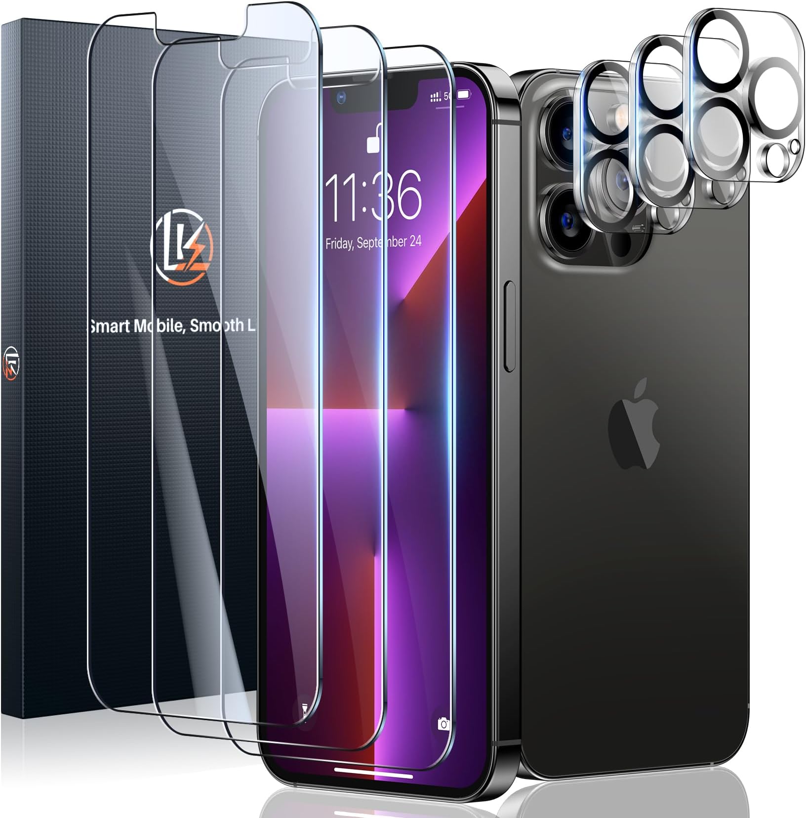 Displayschutzfolie iPhone 13 Randfarbe wählbar