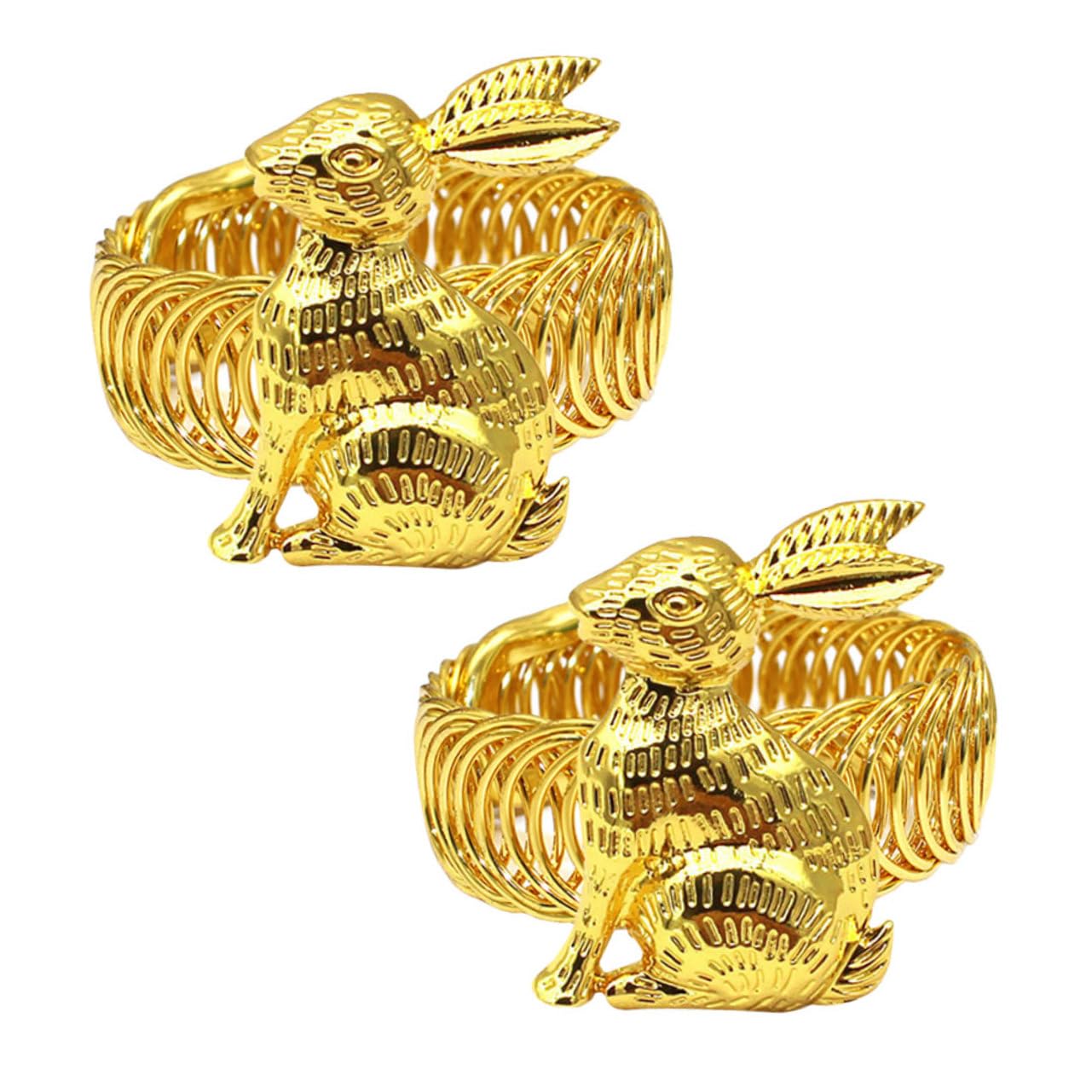 Alipis 4 Ensembles Boucle De Rideau Patères D'extérieur Para Bois De Cerf Guirlande De Verdure Patères Rustiques Ronds De Serviette De Printemps Belvédère Chaud Métal Golden 2 Pièces * 4
