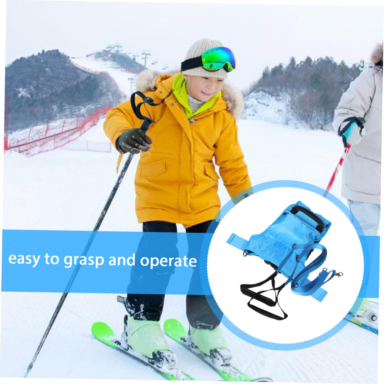 POPETPOP Cordes Dentraînement Ski pour Enfants - Skis pour Enfants avec Sangles - Sûres Et Réglables pour Lentraînement Ski