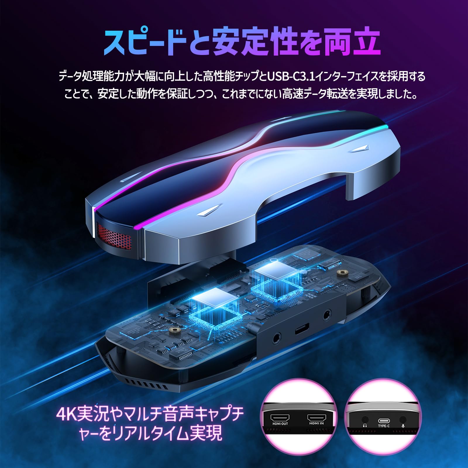 Amazon.co.jp: HDMI キャプチャーボード 4k 120Hz USB3.1 パススルー