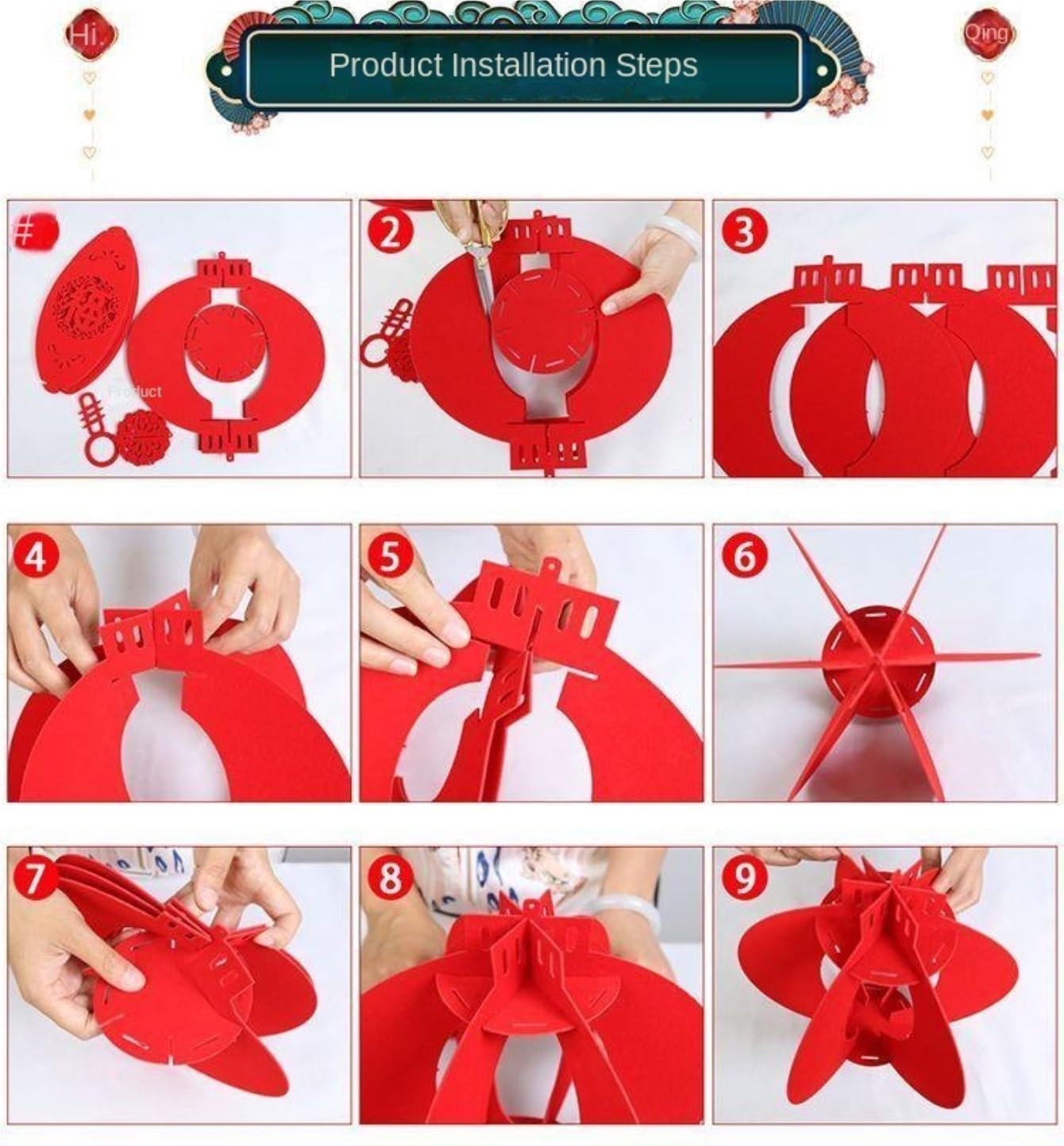 Linternas Papel Farolillos For El Año Nuevo Chino, Ideales For Fiestas, Bodas Y Eventos del Festival De Primavera (2 Unidades) Decoración(66x35cm)