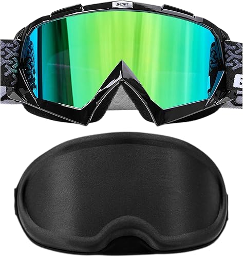BATFOX Gafas para Dirt Bike con Estuche - Gafas de Seguridad para Motocicleta Motocross ATV Carreras, Mejores Regalos de Navidad para Hombres Jóvenes