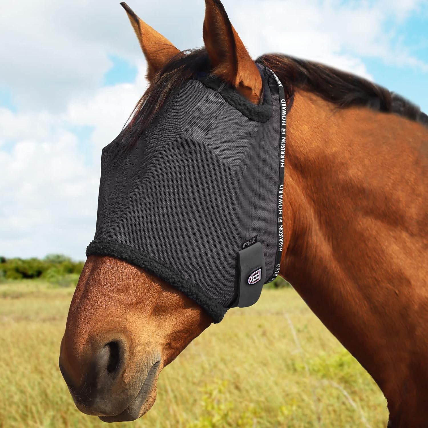 Harrison Howard All-Round Mesh Horse Fly Mask UV Protective with Fleece-Padded Edging : Pet Supplies