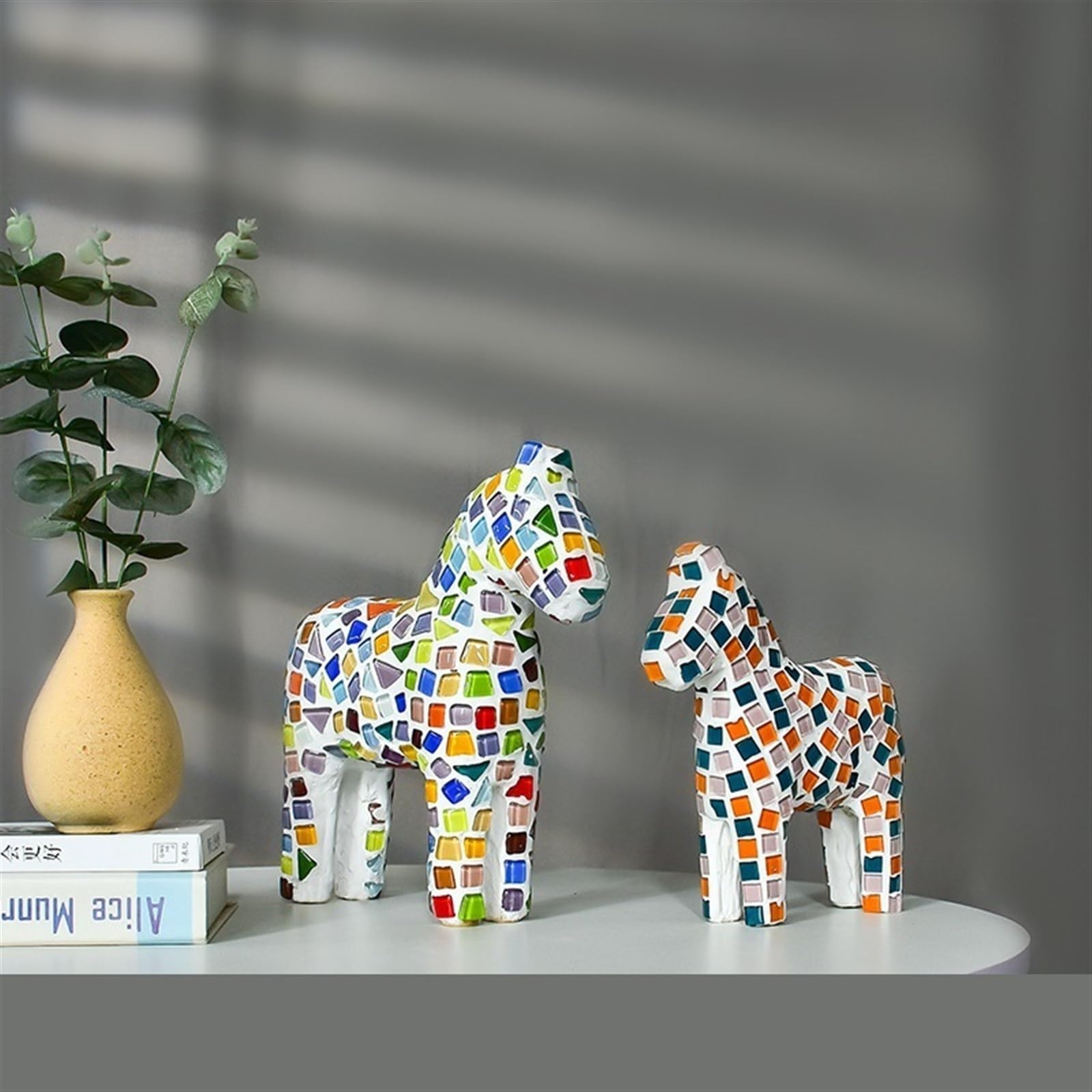 Teselas Para Mosaicos Paquete de Material de arte cerámico de mosaico, artesanías creativas de modelado de Pony, azulejos, decoración de habitación(1 cm Mosaic horse C)